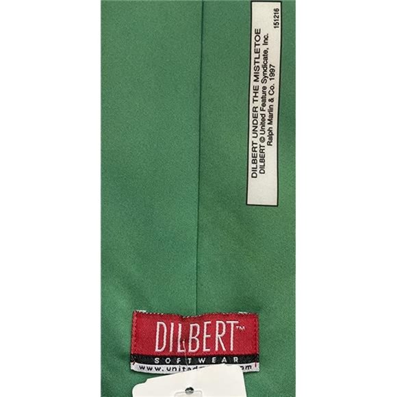 Mens Dilbert Kisses Comic Strip Under the Mistletoe Christmas Necktie  Neck Tie - Picture 2 of 2